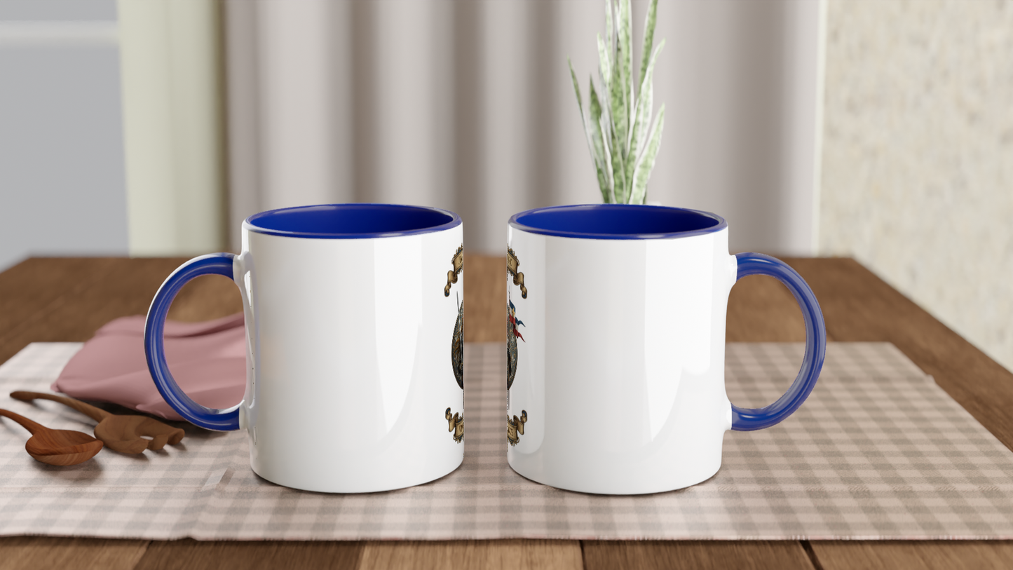 Joan of Arc 325 ml (11 oz) white ceramic mug with colored interior