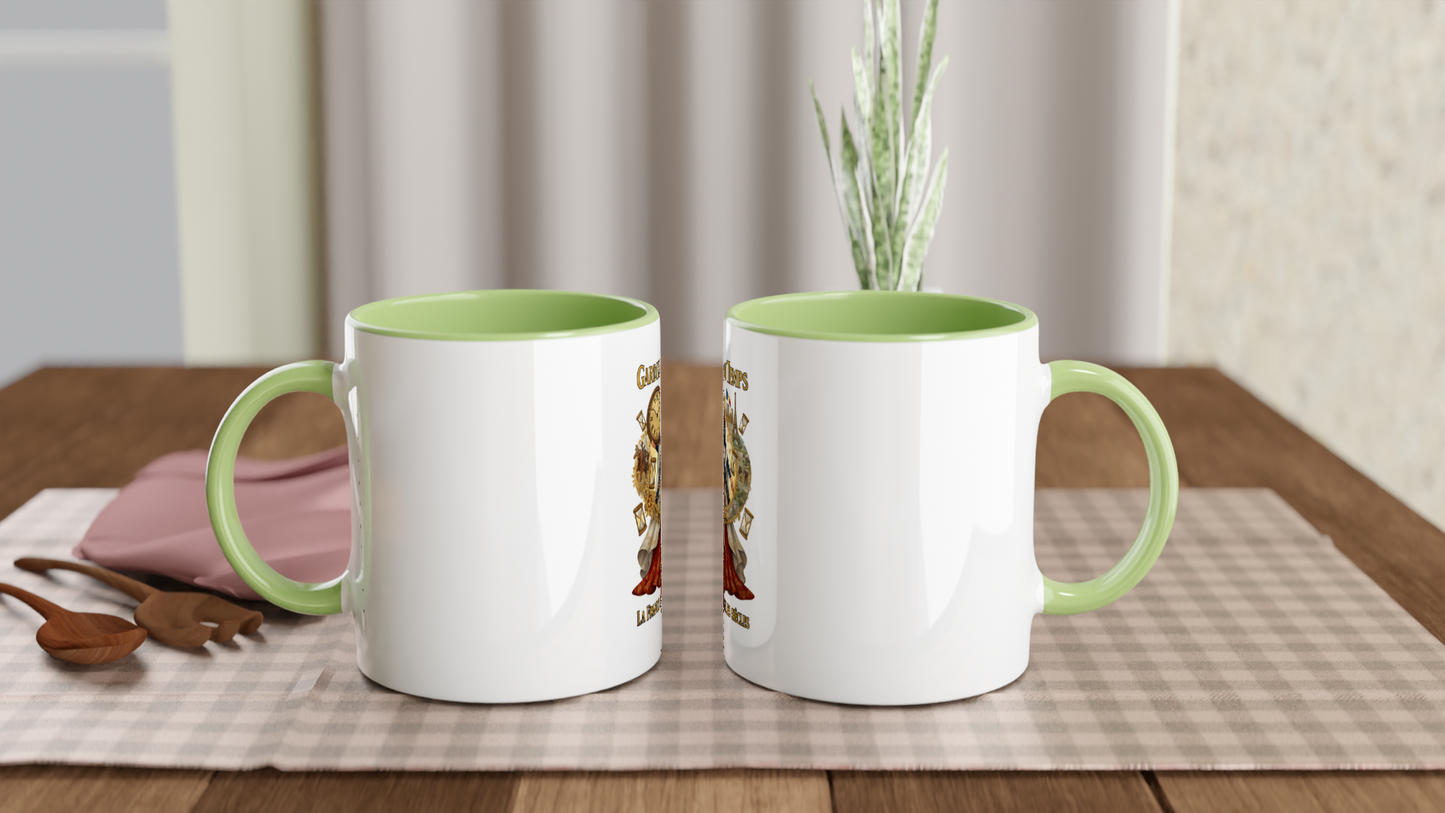 Mug en céramique blanche gardienne du temps  325 ml (11 oz) avec intérieur coloré