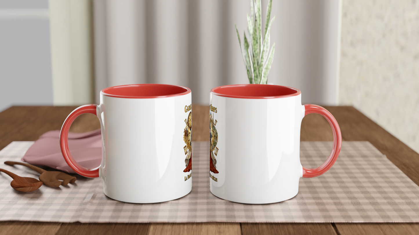 Mug en céramique blanche gardienne du temps  325 ml (11 oz) avec intérieur coloré