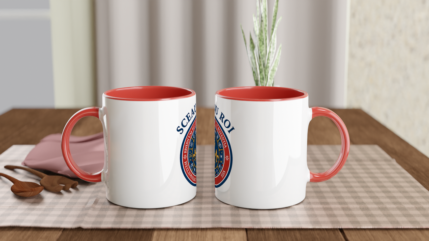 Keramiktasse „Das Siegel des Königs“ weiß, 325 ml (11 oz) mit farbiger Innenseite