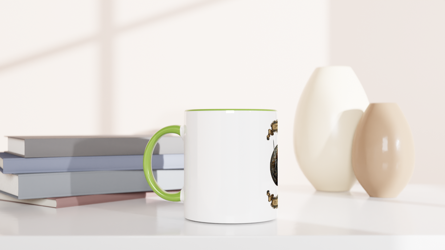 Joan of Arc 325 ml (11 oz) white ceramic mug with colored interior