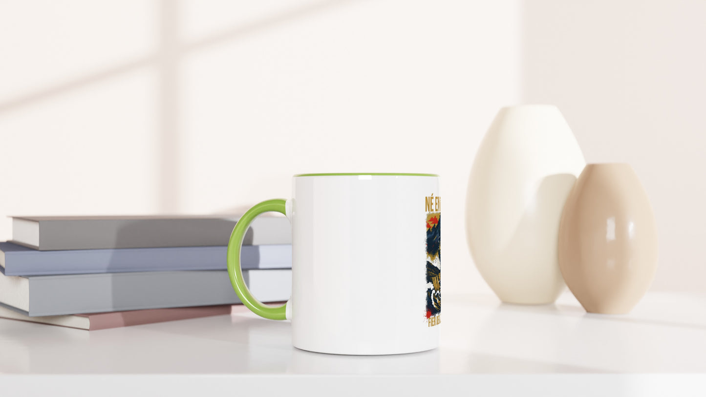 Mug en céramique  né en France  blanche  325 ml (11 oz) avec intérieur coloré