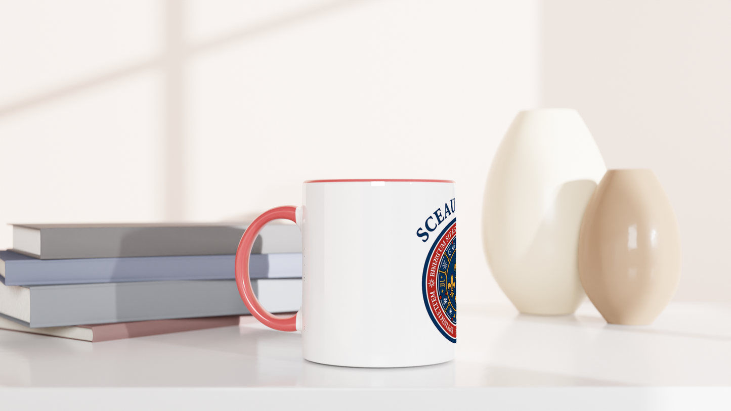 Keramiktasse „Das Siegel des Königs“ weiß, 325 ml (11 oz) mit farbiger Innenseite