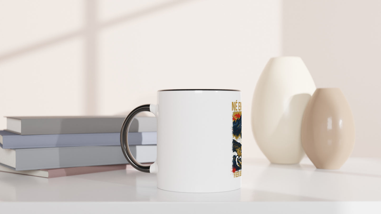 Mug en céramique  né en France  blanche  325 ml (11 oz) avec intérieur coloré