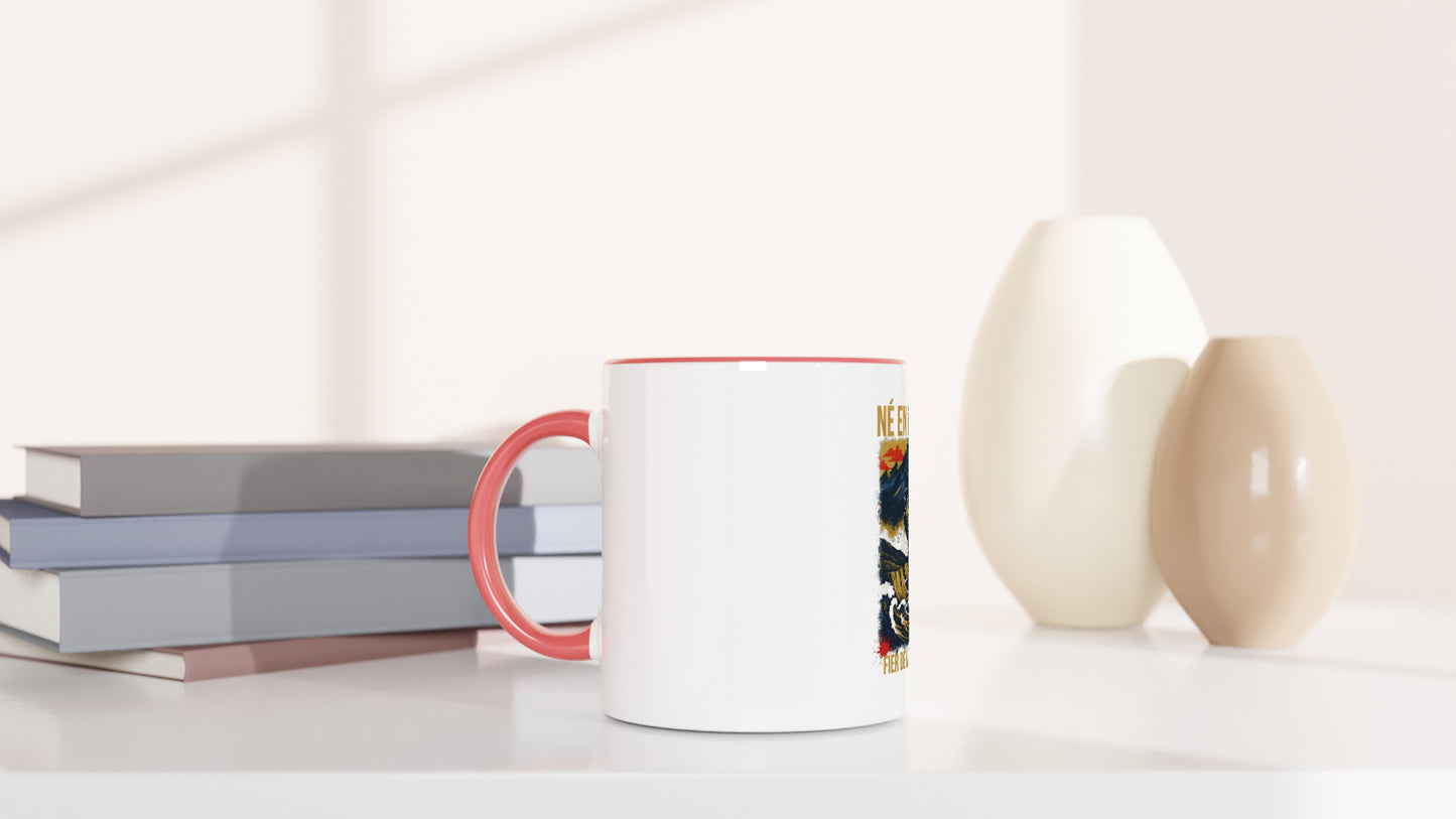 Mug en céramique  né en France  blanche  325 ml (11 oz) avec intérieur coloré