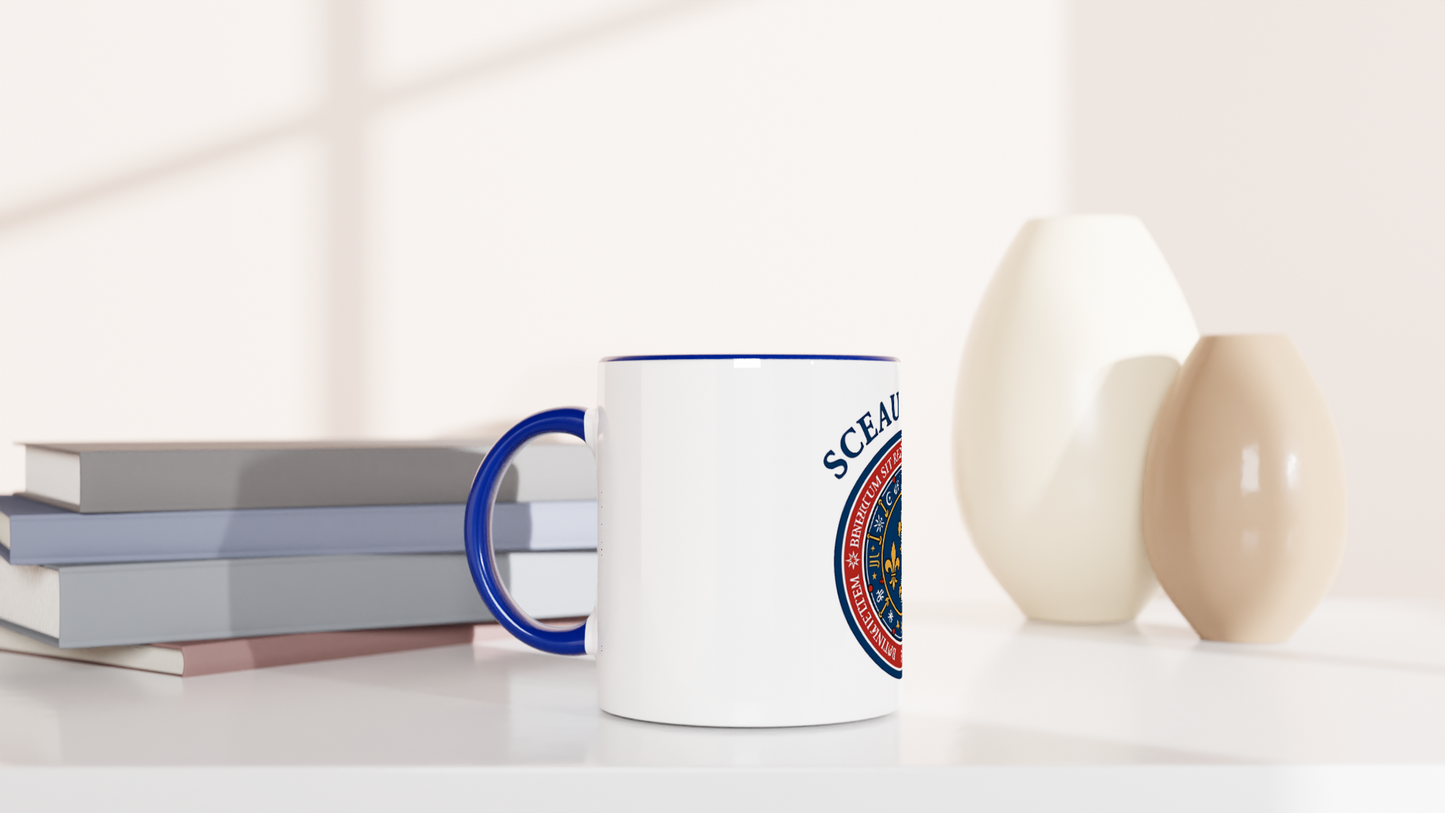 Keramiktasse „Das Siegel des Königs“ weiß, 325 ml (11 oz) mit farbiger Innenseite