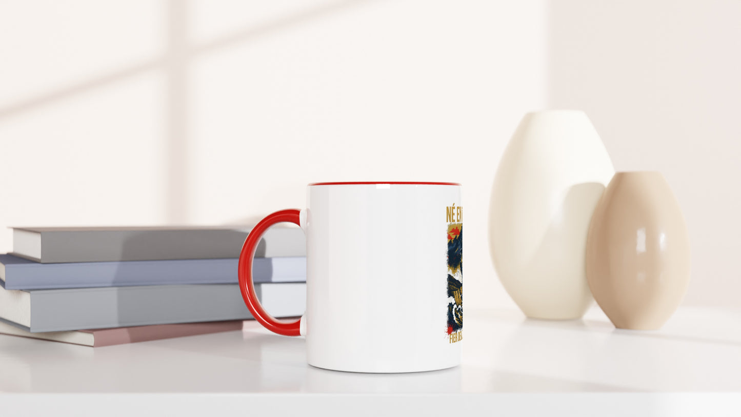 Mug en céramique  né en France  blanche  325 ml (11 oz) avec intérieur coloré