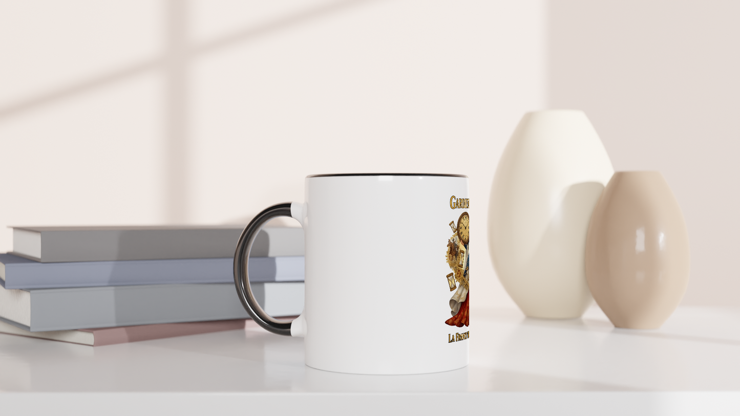 Mug en céramique blanche gardienne du temps  325 ml (11 oz) avec intérieur coloré